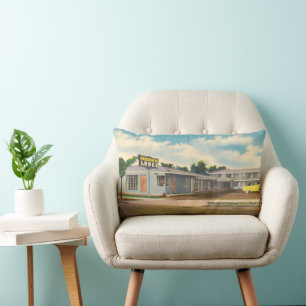 Vintage Motel, Golden West Lodge Hotel with Palms Lumbar Pillow