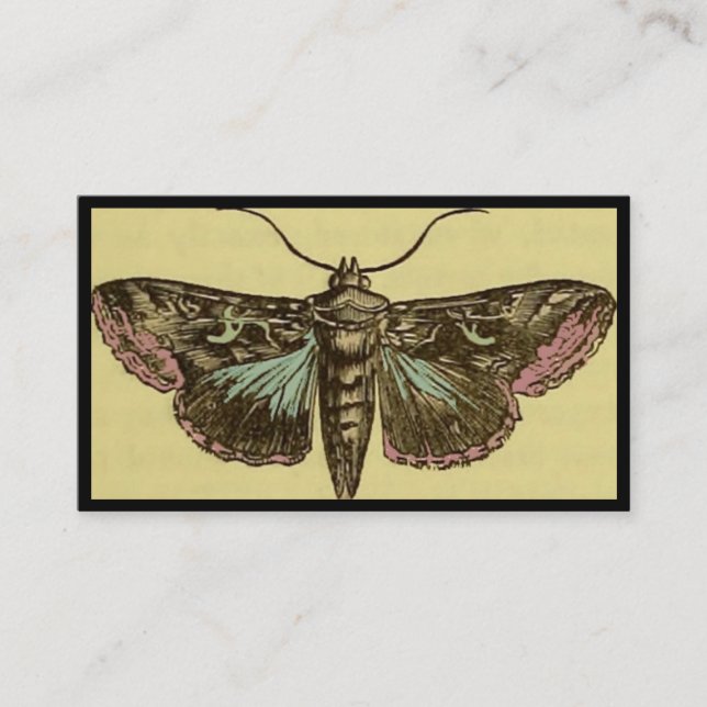 Vintage Moth Customizable Business Card (Front)