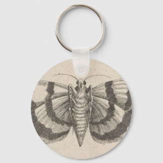Vintage Moth Entomology Lepidoptera Insect Keychain