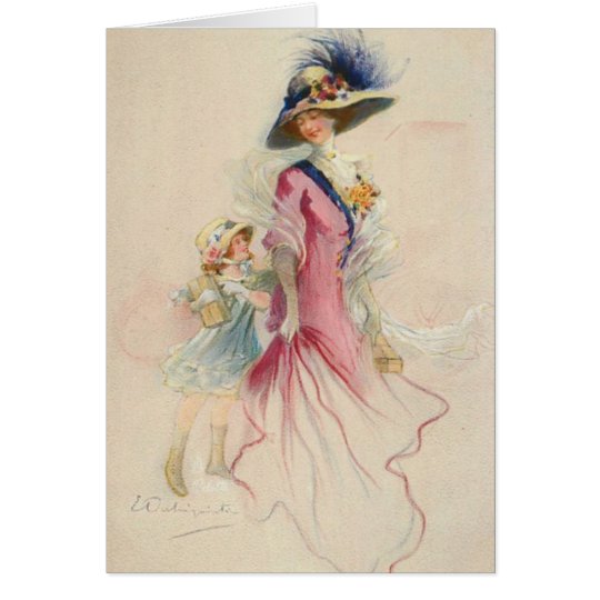 Vintage Mother and Child Card