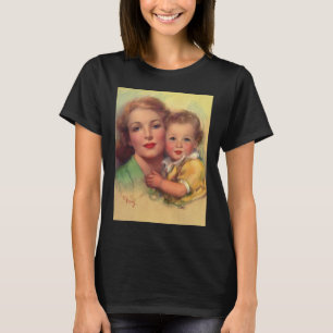 Vintage Mother and Child Family Portrait T-Shirt