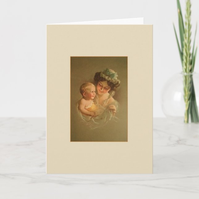 Vintage Mother and Child Mother's Day Card (Front)