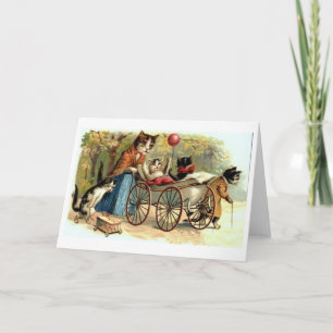 Vintage Mother Cat and Kittens Mother's Day Card