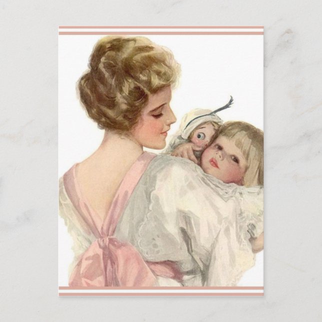 Vintage Mother Daughter Postcard (Front)