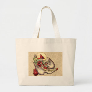 Vintage Mother Goose Antique Illustration Large Tote Bag