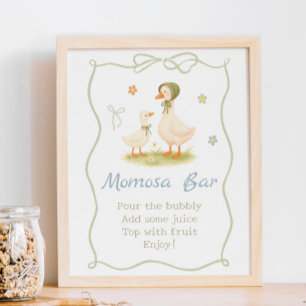 Vintage Mother Goose Baby Shower Momosa Bar Poster