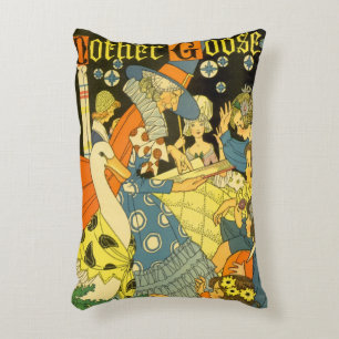 Vintage Mother Goose Reading Books to Children Accent Pillow