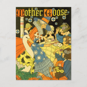 Vintage Mother Goose Reading Books to Children Postcard