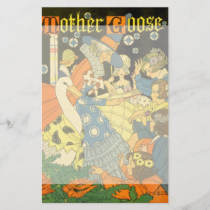 Vintage Mother Goose Reading Books to Children Stationery