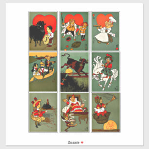 Vintage mothergoose nursery rhymes art collage