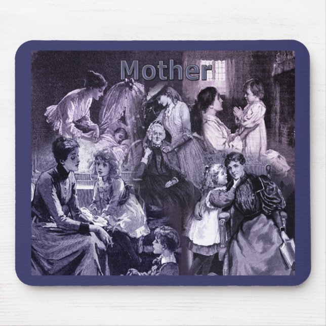 Vintage Mothers and Children Collage Mouse Pad (Front)