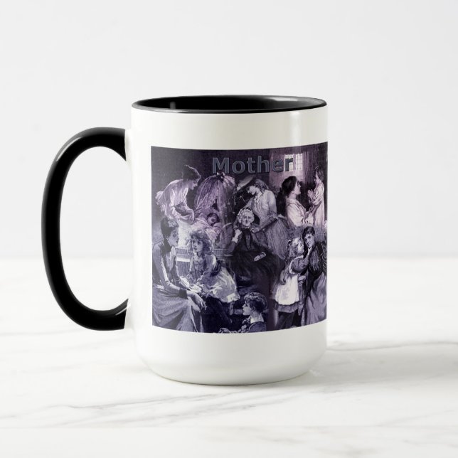 Vintage Mothers and Children Collage Mug (Left)