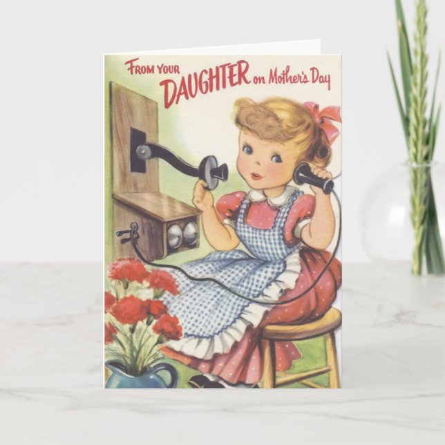 Vintage Mother's Day Card with heartfelt Message (Front)