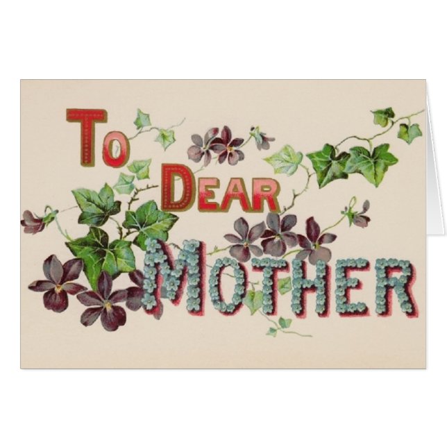 Vintage Mother's Day Greeting Card (Front Horizontal)