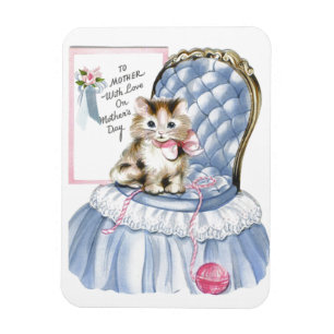 Vintage Mother's Day Kitten Magnet