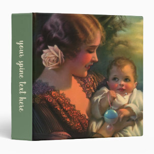 Vintage Mother's Day Portrait, Mom and Baby Binder