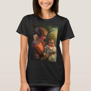 Vintage Mother's Day Portrait, Mom and Baby T-Shirt