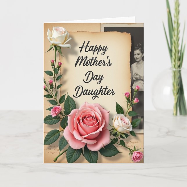 Vintage Mothers Day Scroll Card (Front)