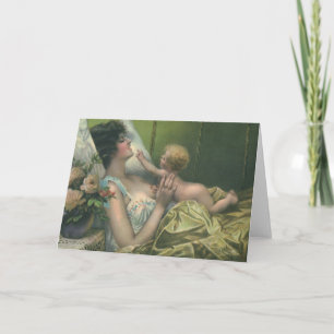 Vintage Mother's Day, Victorian Mom with Baby Card