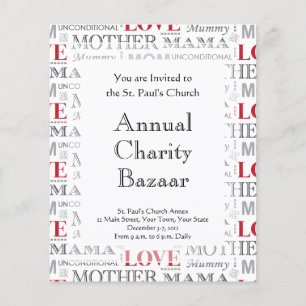 Vintage Mother's Love Mother's Day or Birthday Flyer