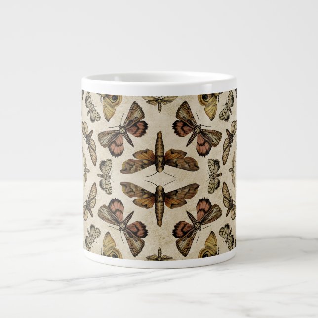 Vintage Moths Giant Café Mug (Devant)