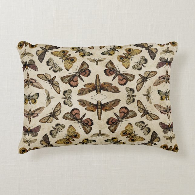 Vintage Moths Throw Pillow (Front)