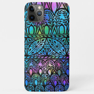 Vintage Motif en verre teint Boho Blues Coque