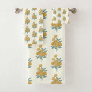 Vintage motif floral Automne moutarde Jaune