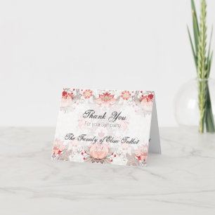 Vintage motif floral Damask Sympathie Merci