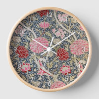 Vintage motif floral, horloge William Morris