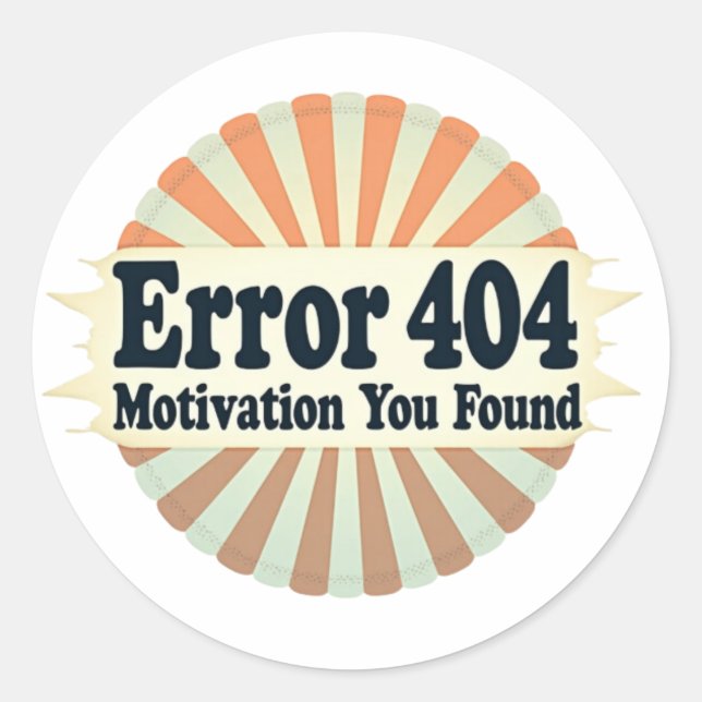 Vintage Motivation Classic Round Sticker (Front)