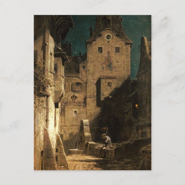 Vintage Motive - Sleeping Nightwatch - Spitzweg Postcard (Front)