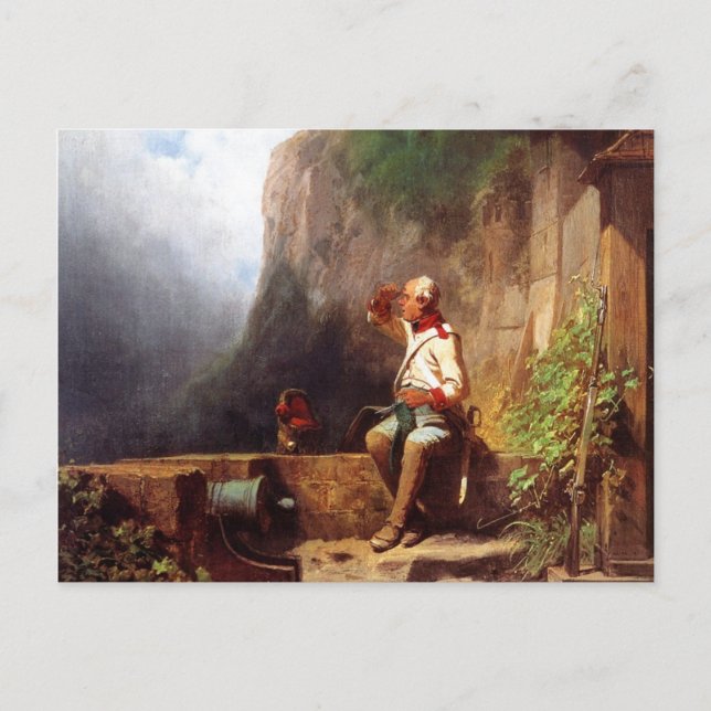 Vintage-Motive  The Knitting Guard Postcard (Front)