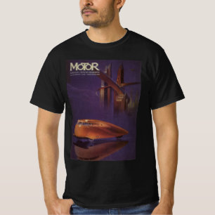 Vintage Motor Magazine Cover, Futuristic City Car T-Shirt