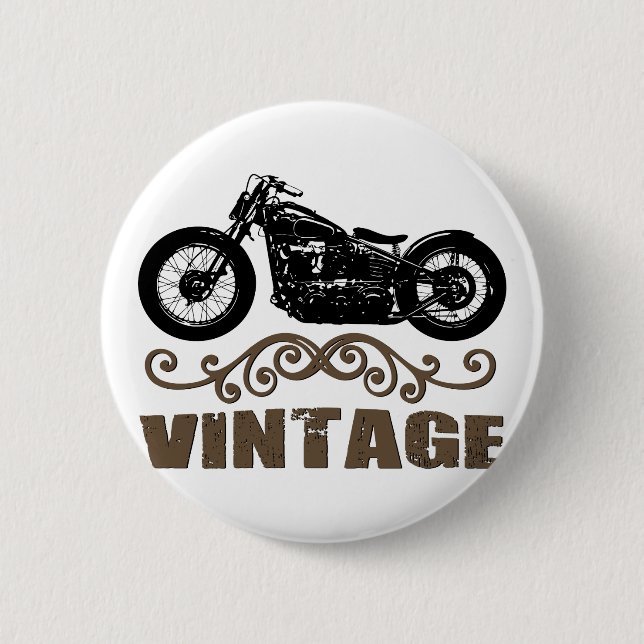 Vintage Motorbike 2 Inch Round Button (Front)