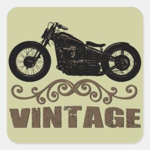 Vintage Motorbike Square Sticker