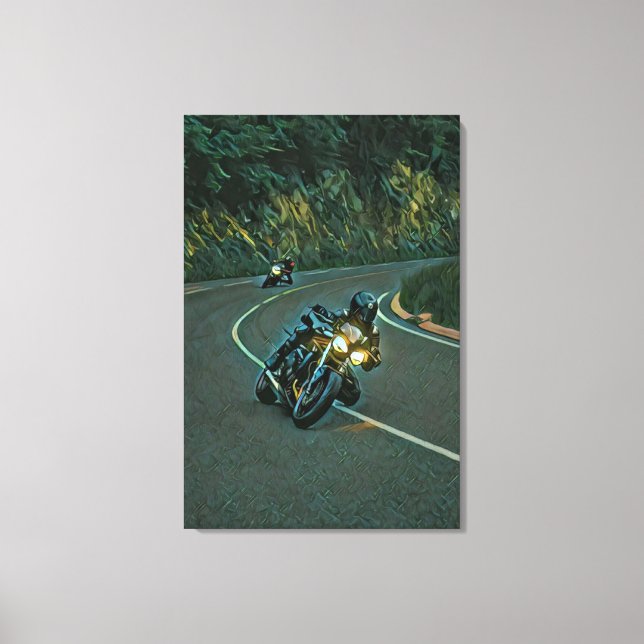 vintage motorcycle artwork canvas print (Front)