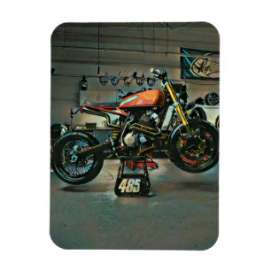vintage motorcycle artwork magnet