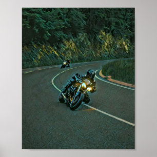 vintage motorcycle artwork poster