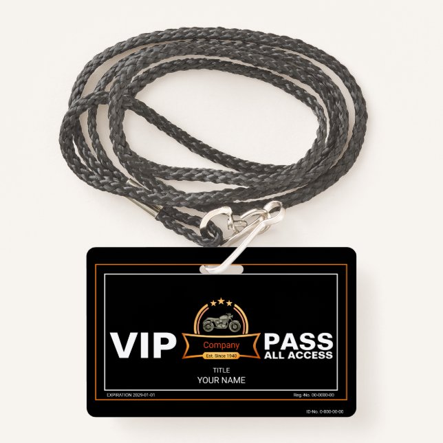 Vintage Motorcycle Badge (Front with Lanyard)