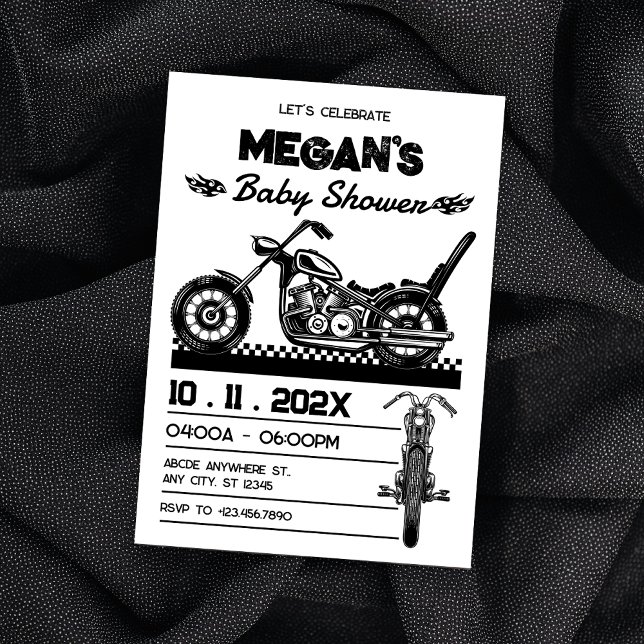 Vintage Motorcycle biker baby shower Invitation (Creator Uploaded)