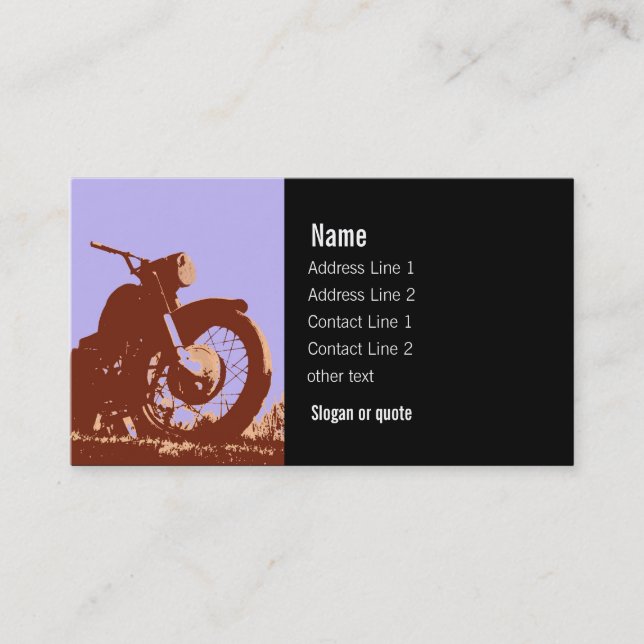 Vintage Motorcycle Business Card (Front)
