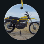 Vintage Motorcycle Christmas Ornament<br><div class="desc">Remember the good old days with this Vintage Yamaha SC500 Christmas ornament. Adorn your Christmas tree with happy off road memories. Designed by S&S Off Road Magazine.</div>