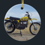 Vintage Motorcycle Christmas Ornament<br><div class="desc">Remember the good old days with this Vintage Yamaha SC500 Christmas ornament. Adorn your Christmas tree with happy off road memories. Designed by S&S Off Road Magazine.</div>