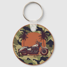 Vintage Motorcycle Classic Sunset Beach Biker Camo