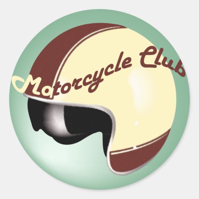 vintage motorcycle club classic round sticker (Front)