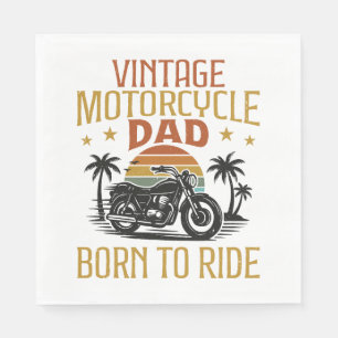 vintage motorcycle dad born to ride napkin