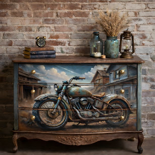 Vintage Motorcycle Decoupage Tissue Paper