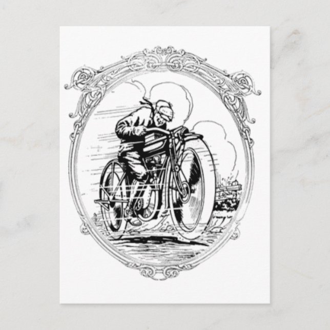 Vintage Motorcycle- Fathers Day-Birthday Postcard (Front)