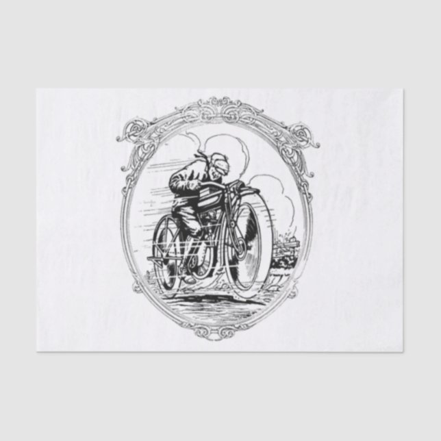 Vintage Motorcycle- Fathers Day-Birthday Tissue Paper (Front)